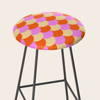 Scale Pattern / Art-deco - Pink, Orange, Cream Stool Gallery Image 2