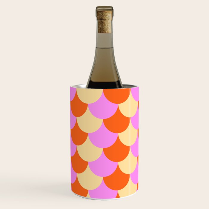 Scale Pattern / Art-deco - Pink, Orange, Cream Wine Chiller Gallery Image 3
