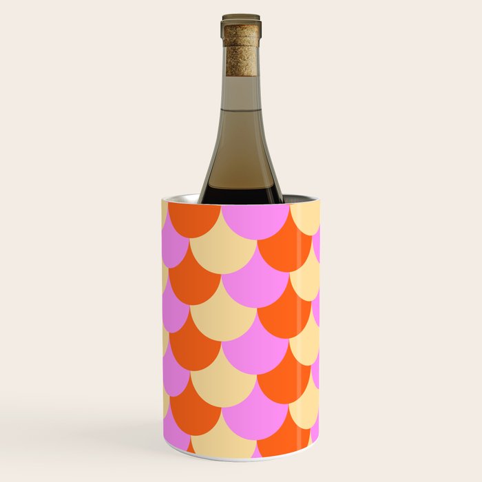 Scale Pattern / Art-deco - Pink, Orange, Cream Wine Chiller Gallery Image 1