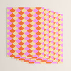 Scale Pattern / Art-deco - Pink, Orange, Cream Wrapping Paper Gallery Image 3