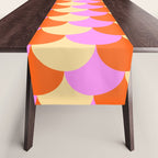 Scale Pattern / Art-deco - Pink, Orange, Cream Table Runner Gallery Image 1