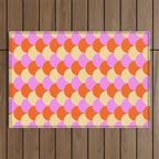 Scale Pattern / Art-deco - Pink, Orange, Cream Outdoor Rug Gallery Image 1
