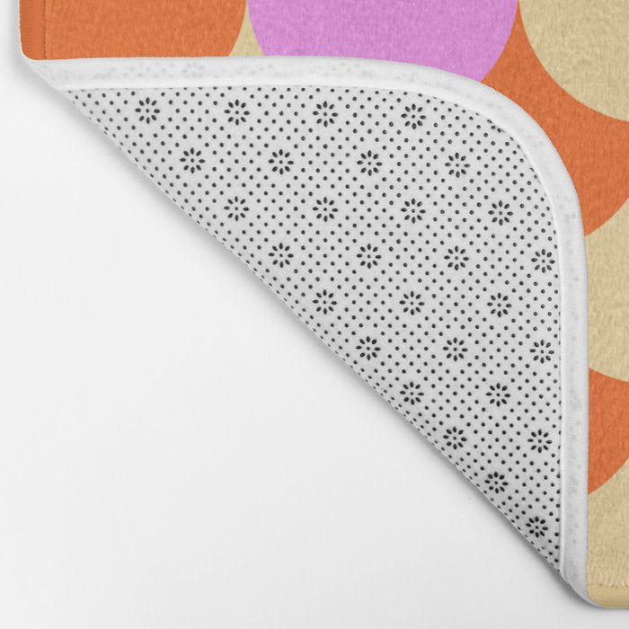 Scale Pattern / Art-deco - Pink, Orange, Cream Bath Mat Gallery Image 2