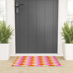 Scale Pattern / Art-deco - Pink, Orange, Cream Welcome Mat Gallery Image 3
