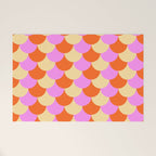 Scale Pattern / Art-deco - Pink, Orange, Cream Welcome Mat Gallery Image 1