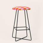 Scale Pattern / Art-deco - Pink, Orange, Cream Stool Gallery Image 1