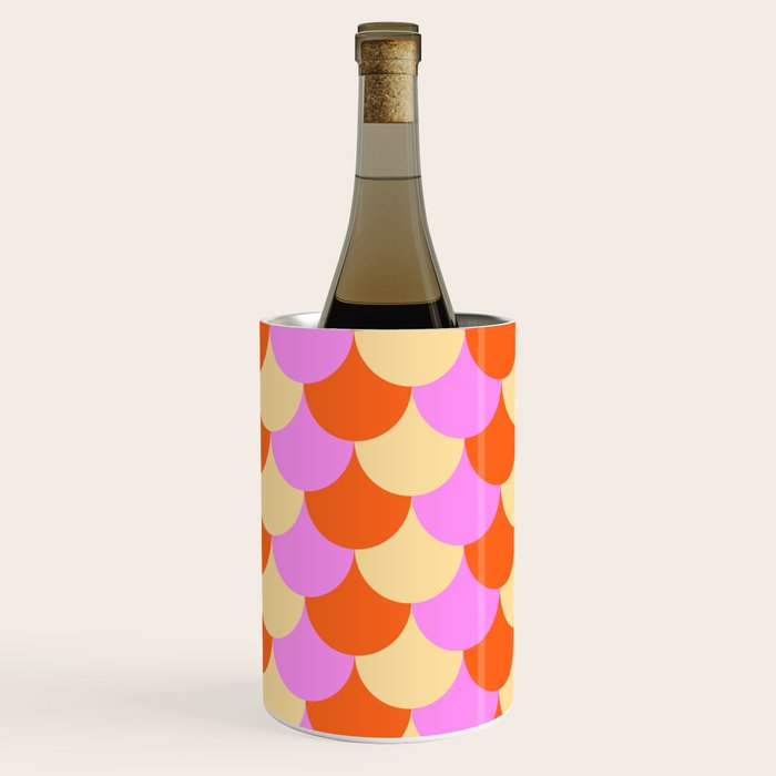 Scale Pattern / Art-deco - Pink, Orange, Cream Wine Chiller Gallery Image 2