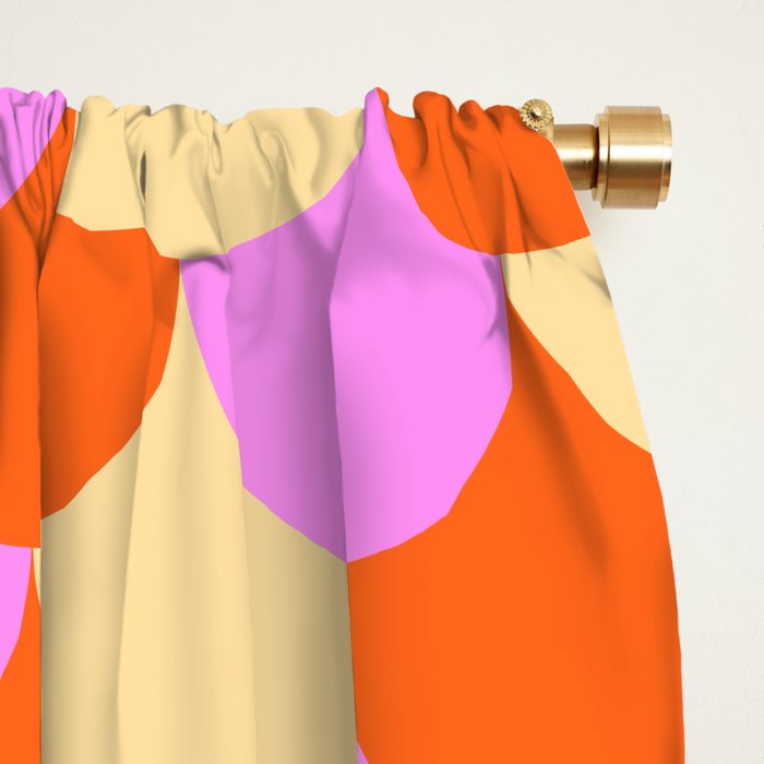 Scale Pattern / Art-deco - Pink, Orange, Cream Window Curtain Gallery Image 2