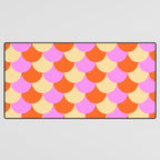 Scale Pattern / Art-deco - Pink, Orange, Cream Desk Mat Gallery Image 3