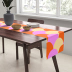 Scale Pattern / Art-deco - Pink, Orange, Cream Table Runner Gallery Image 2