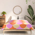 Scale Pattern / Art-deco - Pink, Orange, Cream Comforter Gallery Image 3
