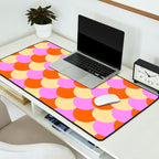 Scale Pattern / Art-deco - Pink, Orange, Cream Desk Mat Gallery Image 2