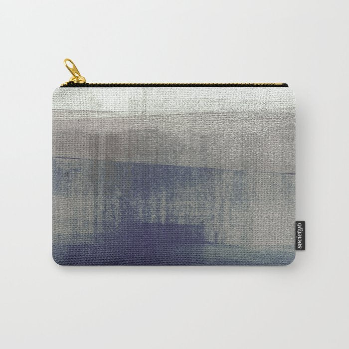 Navy Blue and Grey Minimalist Abstract Landscape Carry All Pouch Gallery Image 1