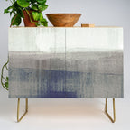 Navy Blue and Grey Minimalist Abstract Landscape Credenza Gallery Image 1