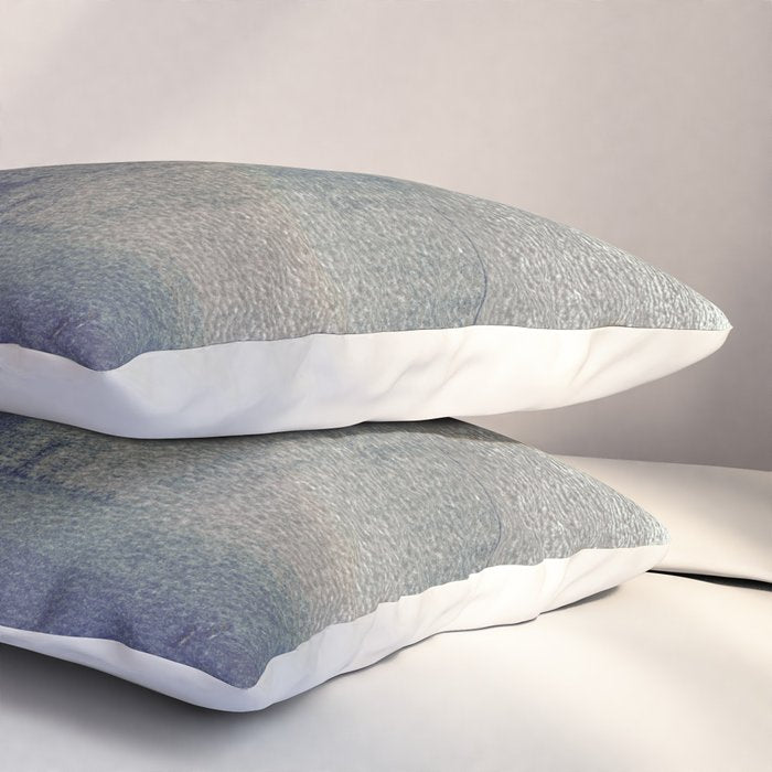 Navy Blue and Grey Minimalist Abstract Landscape Pillow Sham Gallery Image 3