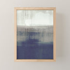 Navy Blue and Grey Minimalist Abstract Landscape Mini Art Print Gallery Image 1