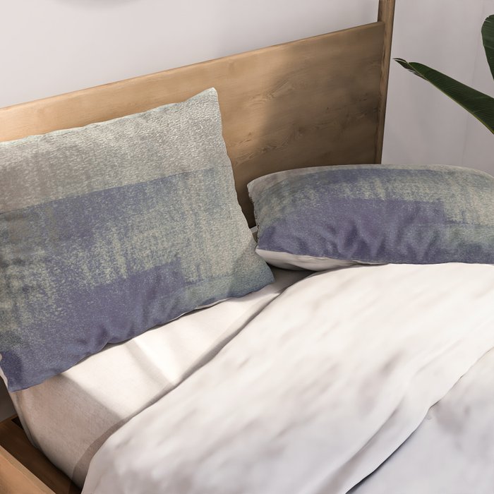 Navy Blue and Grey Minimalist Abstract Landscape Pillow Sham Gallery Image 2