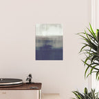 Navy Blue and Grey Minimalist Abstract Landscape Poster Gallery Image 2