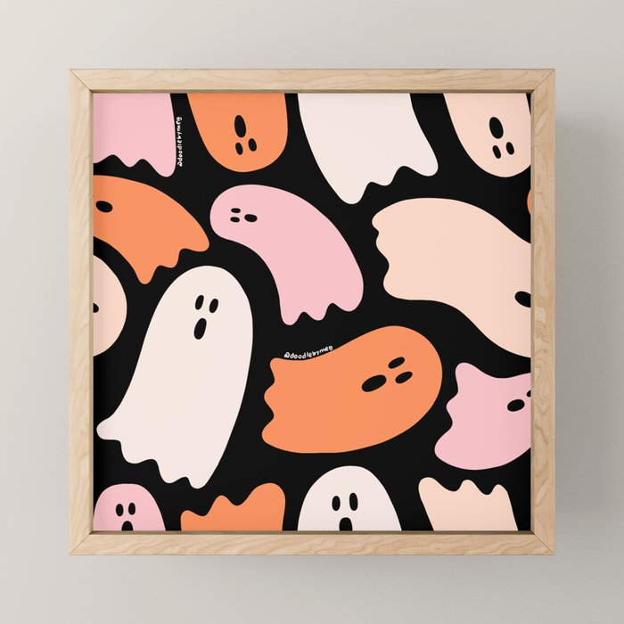 Ghost Print in Black Mini Art Print Gallery Image 1