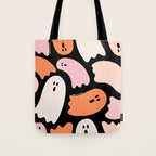 Ghost Print in Black Tote Bag Gallery Image 1