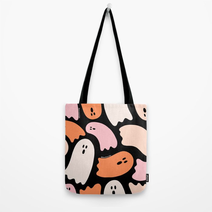 Ghost Print in Black Tote Bag Gallery Image 2