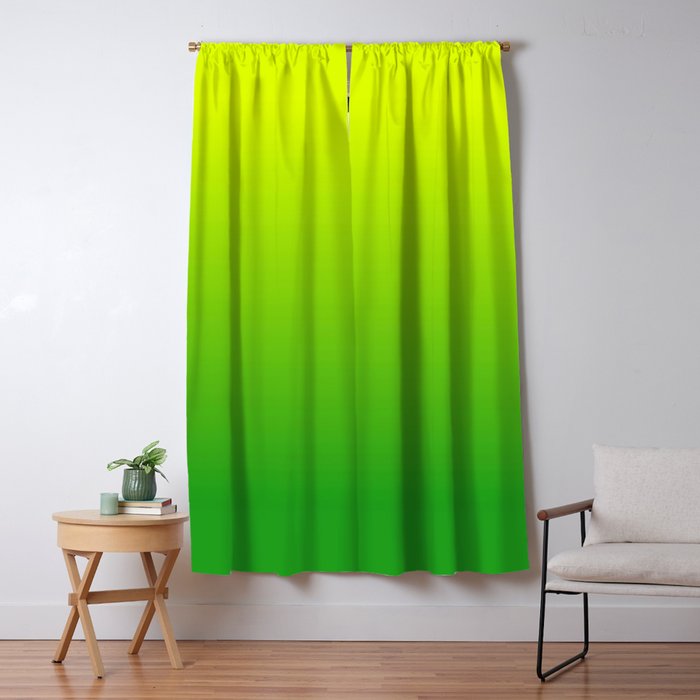 LIME GREEN OMBRE COLOR Window Curtain Gallery Image 5