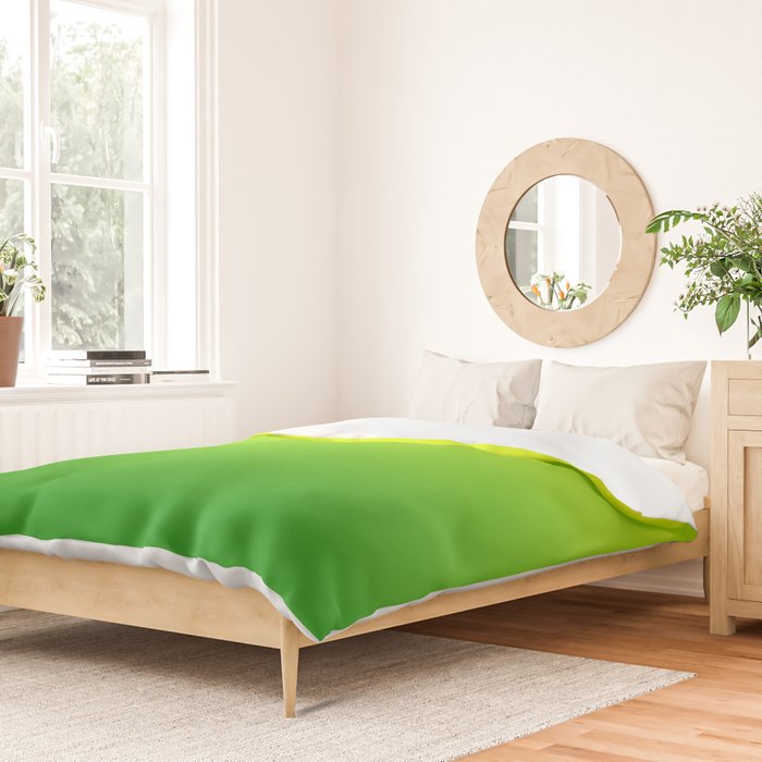 LIME GREEN OMBRE COLOR Duvet Cover Gallery Image 2