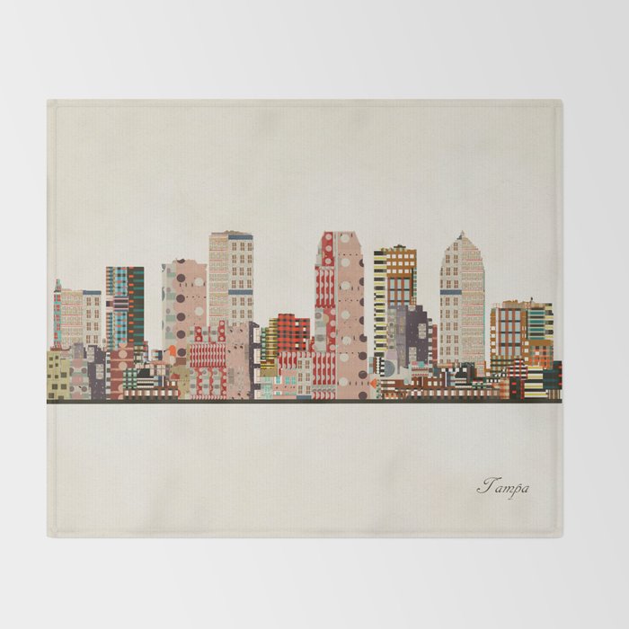 tampa skyline Throw Blanket Gallery Image 2