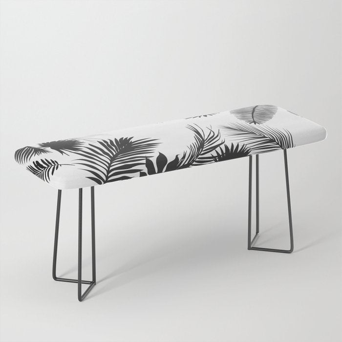Black And White Palm Leaves Bench Gallery Image 1
