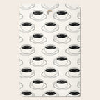 Black and white coffee drink mug doodle pattern Cutting Board Gallery Image 1