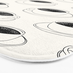 Black and white coffee drink mug doodle pattern Bath Mat Gallery Image 3