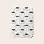 Black and white coffee drink mug doodle pattern Bath Mat Gallery Image 1