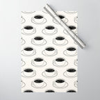 Black and white coffee drink mug doodle pattern Wrapping Paper Gallery Image 1