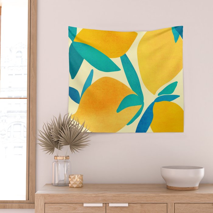 Mangoes - Tropical Fruit Illustration Wall Tapestry Gallery Image 2