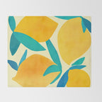 Mangoes - Tropical Fruit Illustration Throw Blanket Gallery Image 2