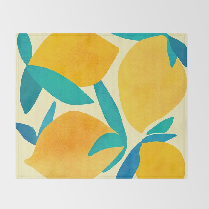 Mangoes - Tropical Fruit Illustration Throw Blanket Gallery Image 2