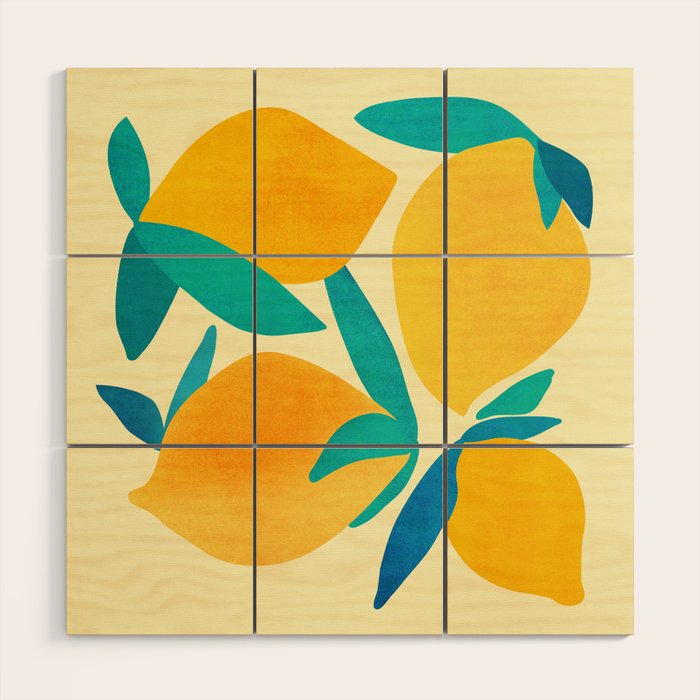 Mangoes - Tropical Fruit Illustration Wood Wall Art Gallery Image 1