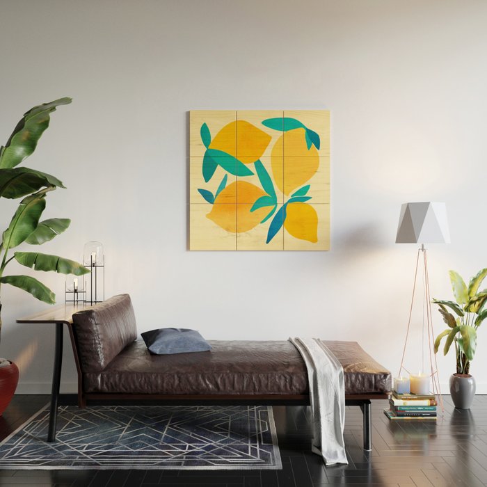 Mangoes - Tropical Fruit Illustration Wood Wall Art Gallery Image 2