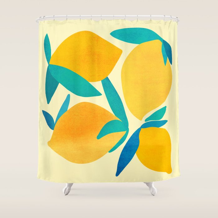 Mangoes - Tropical Fruit Illustration Shower Curtain Gallery Image 1