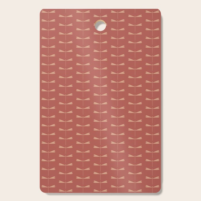 Dragonfly Pattern XVI Rose Pink Cutting Board Gallery Image 1