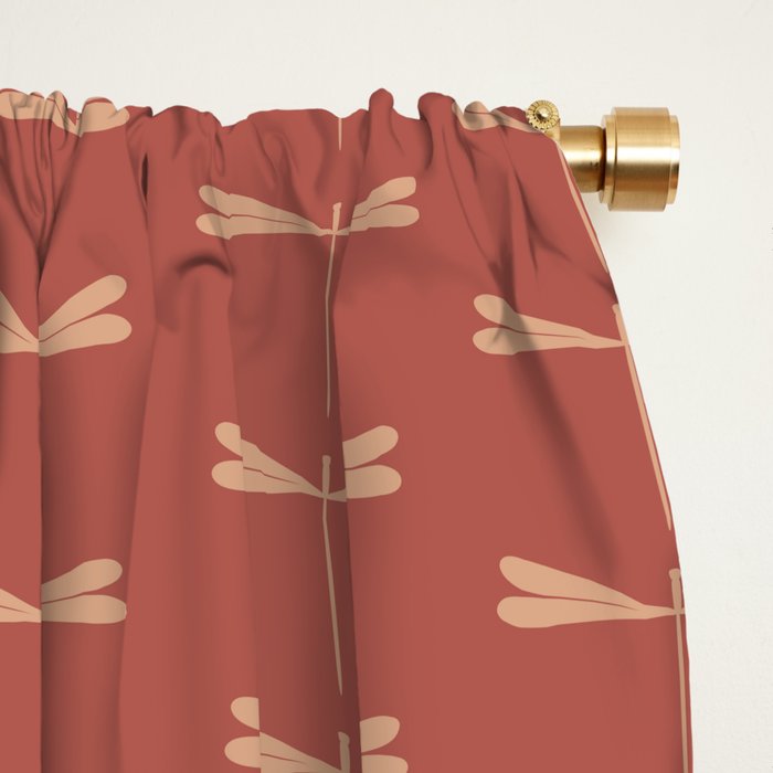Dragonfly Pattern XVI Rose Pink Window Curtain Gallery Image 2