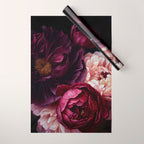 Nostalgic Lush Baroque Night Flowers Wrapping Paper Gallery Image 1