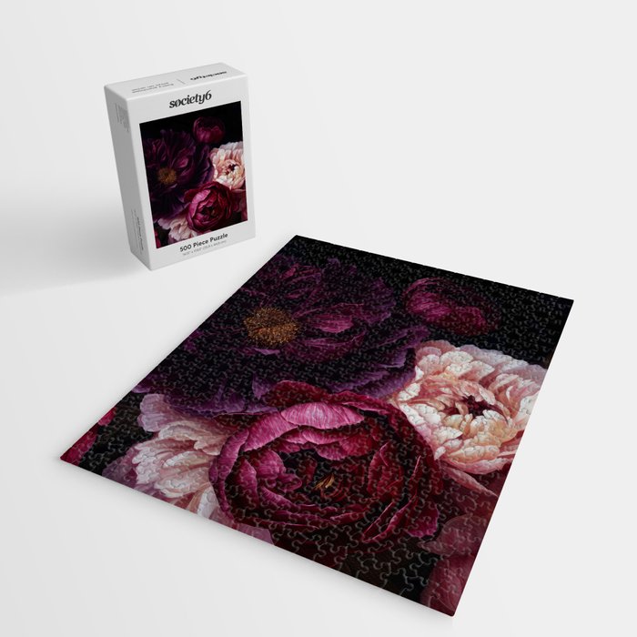 Nostalgic Lush Baroque Night Flowers Jigsaw Puzzle Gallery Image 2