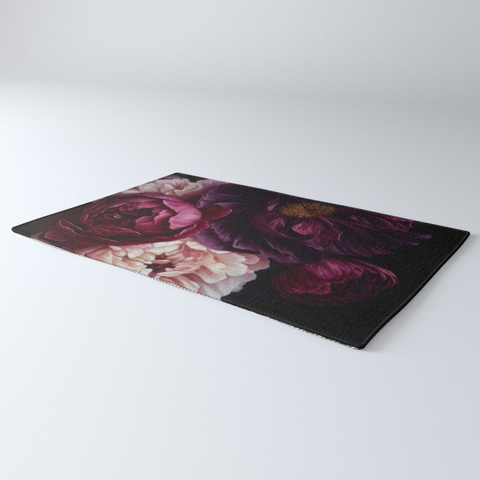 Nostalgic Lush Baroque Night Flowers Rug Gallery Image 3