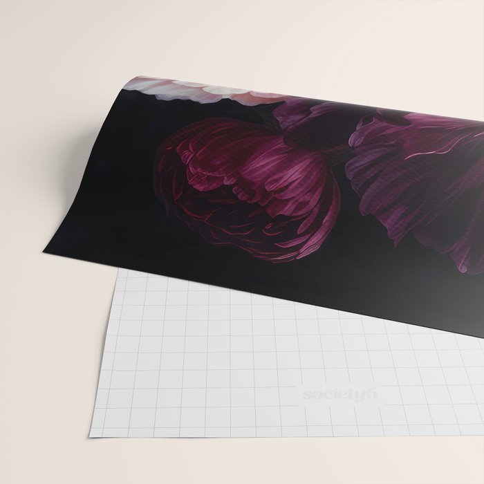 Nostalgic Lush Baroque Night Flowers Wrapping Paper Gallery Image 2