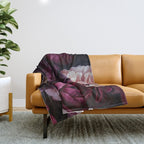 Nostalgic Lush Baroque Night Flowers Throw Blanket Gallery Image 1