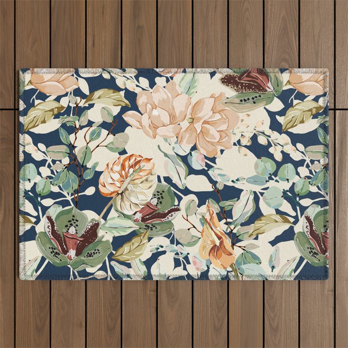 Lush colorful exotic garden D Outdoor Rug Gallery Image 1