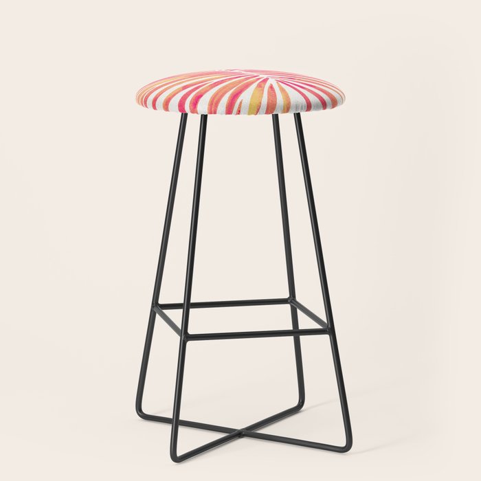 Tropical Fan Palm - Pink Palette Stool Gallery Image 1
