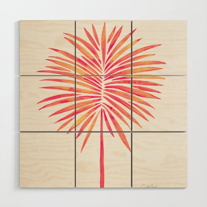 Tropical Fan Palm - Pink Palette Wood Wall Art Gallery Image 1