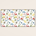Lemon Berries and Cherries Watercolor Pattern Desk Mat Gallery Image 3